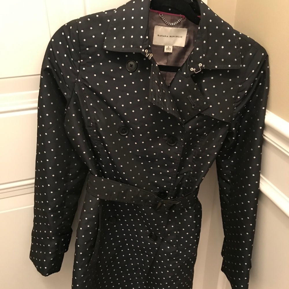 Banana Republic Navy jacket with polka dots